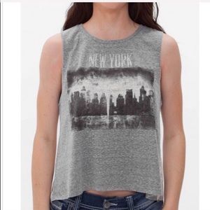Daytrip tank top with New York 
Lace open back.